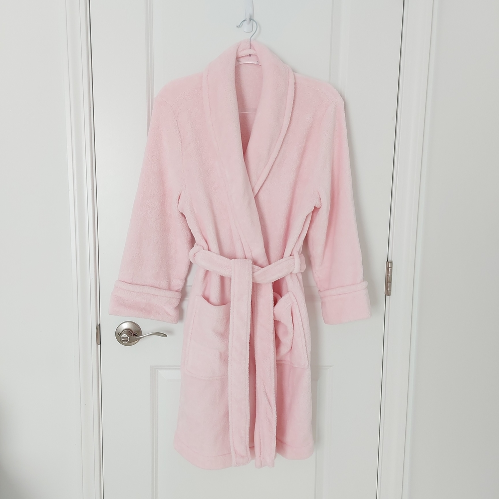 Pink Cozy Warm Soft Fleece Women's Robe M